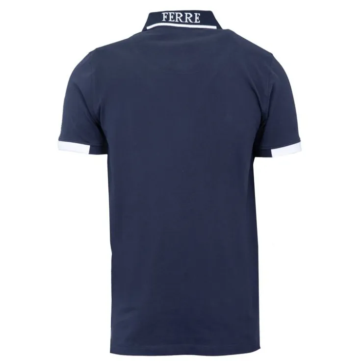 GIANFRANCO FERRE Polo Gianni à boutons coton texturé Homme BLEU FONCE Outlet