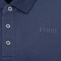 GIANFRANCO FERRE Polo Gianni à boutons coton texturé Homme BLEU FONCE Outlet