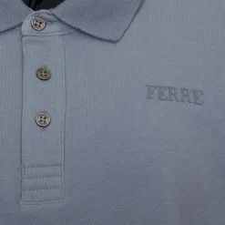 GIANFRANCO FERRE Polo Gianni à boutons coton texturé Homme BLEU Hot