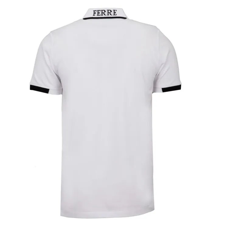 GIANFRANCO FERRE Polo Gianni à boutons coton texturé Homme BLANC New