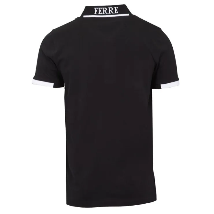 GIANFRANCO FERRE Polo Gianni à boutons coton texturé Homme NOIR