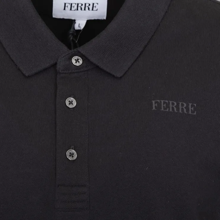 GIANFRANCO FERRE Polo Gianni à boutons coton texturé Homme NOIR