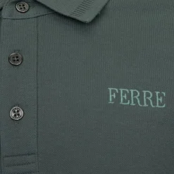 GIANFRANCO FERRE Polo Leandro coton avec boutons Homme VERT FONCE Clearance