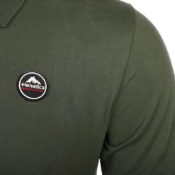 HELVETICA Polo logo brodé Homme KAKI Hot