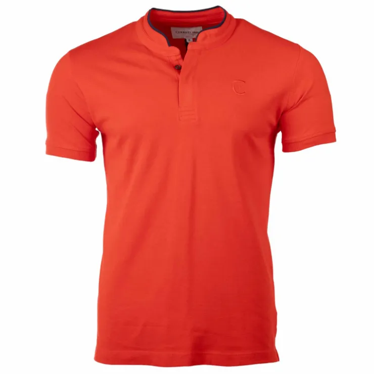 CERRUTI Polo manches courtes col mao firenza Homme ROUGE