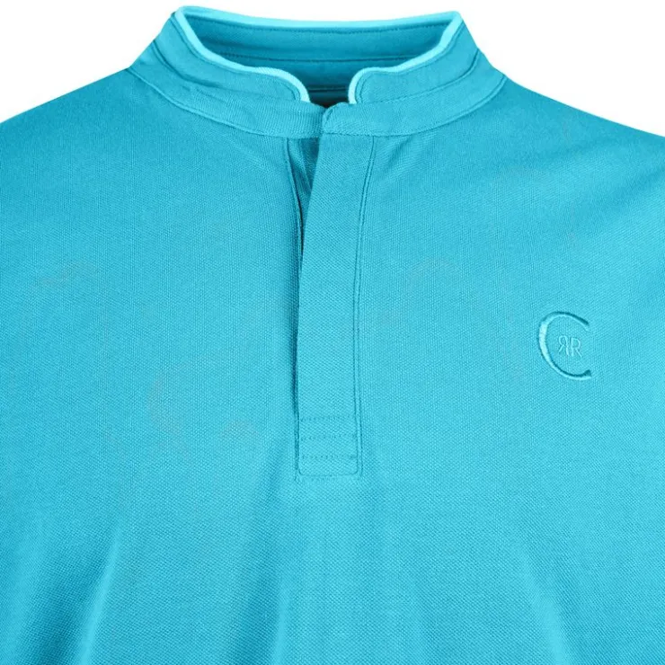 CERRUTI Polo manches courtes col mao firenza Homme TURQUOISE New