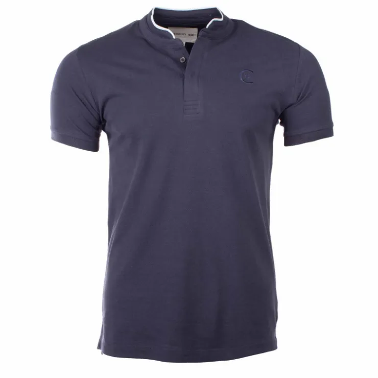 CERRUTI Polo manches courtes col mao firenza Homme BLEU FONCE Online