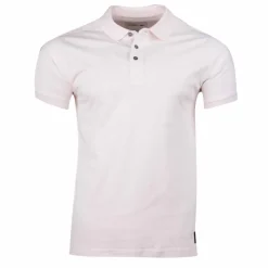 CERRUTI Polo manches courtes coton doux bande logo épaule ballabile Homme ROSE CLAIR Sale