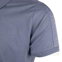 CERRUTI Polo manches courtes coton doux bande logo épaule ballabile Homme GRIS FONCE Best