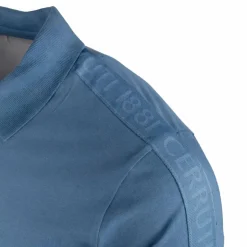 CERRUTI Polo manches courtes coton doux bande logo épaule ballabile Homme BLEU Sale