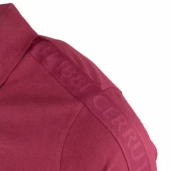 CERRUTI Polo manches courtes coton doux bande logo épaule ballabile Homme BORDEAUX Clearance