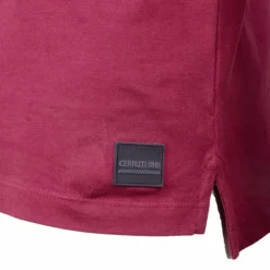 CERRUTI Polo manches courtes coton doux bande logo épaule ballabile Homme BORDEAUX Clearance