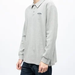 KAPORAL Polo manches longues broderie cote germinal Homme GRIS CLAIR New