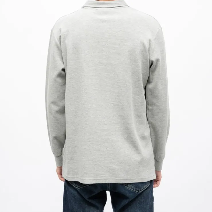 KAPORAL Polo manches longues broderie cote germinal Homme GRIS CLAIR New