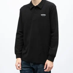 KAPORAL Polo manches longues broderie cote germinal Homme NOIR Discount