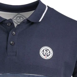 BLAGGIO Polo mariniere en coton pique 100% coton assor 24 parly Homme BLEU FONCE