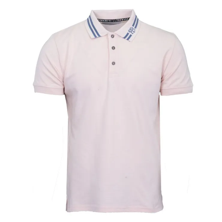 BILL TORNADE Polo mc logo liseret Homme ROSE CLAIR Discount
