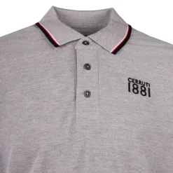 CERRUTI Polo regular manches courtes natisone avec liseré Homme GRIS CLAIR Discount