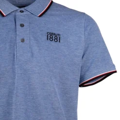 CERRUTI Polo regular manches courtes natisone avec liseré Homme BLEU Outlet