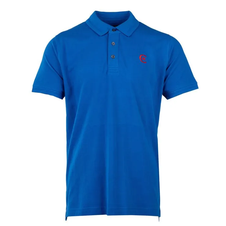 CERRUTI Polo regular manches courtes tiber en coton Homme BLEU ROI Discount