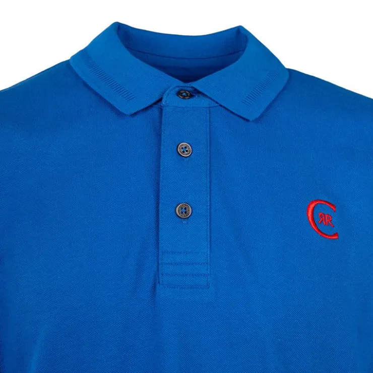 CERRUTI Polo regular manches courtes tiber en coton Homme BLEU ROI Discount