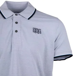 CERRUTI Polo regular manches courtes natisone avec liseré Homme BLEU CIEL Outlet