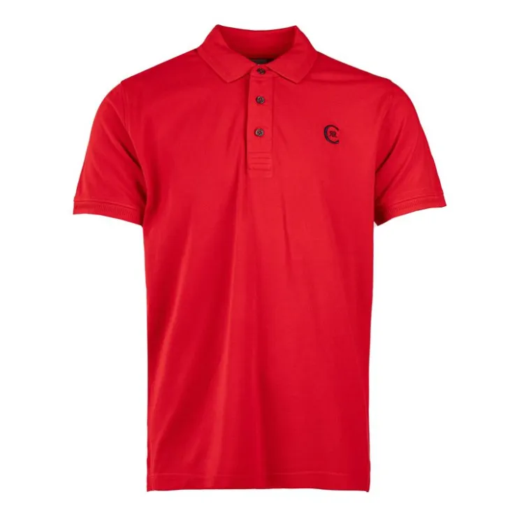 CERRUTI Polo regular manches courtes tiber en coton Homme ROUGE Clearance