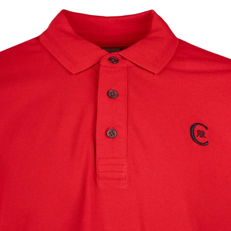 CERRUTI Polo regular manches courtes tiber en coton Homme ROUGE Clearance