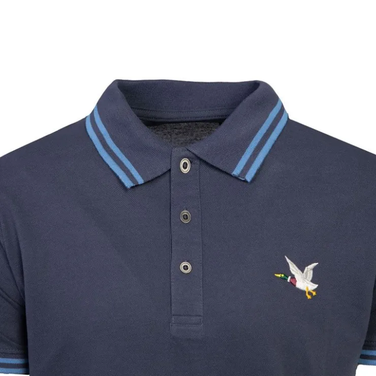 CHEVIGNON Polo sherman logo coloré brodé avec boutons argentés Homme BLEU FONCE Outlet