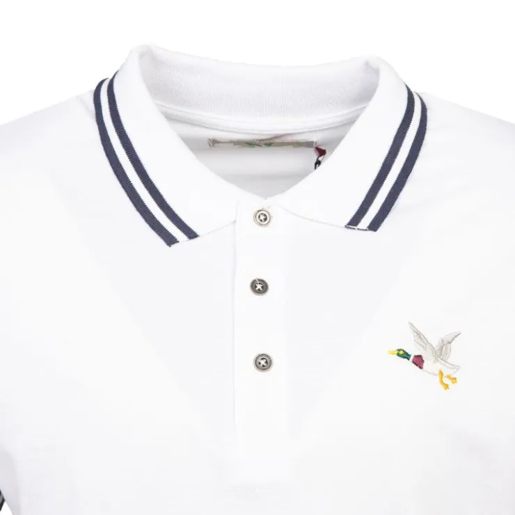 CHEVIGNON Polo sherman logo coloré brodé avec boutons argentés Homme BLANC Discount