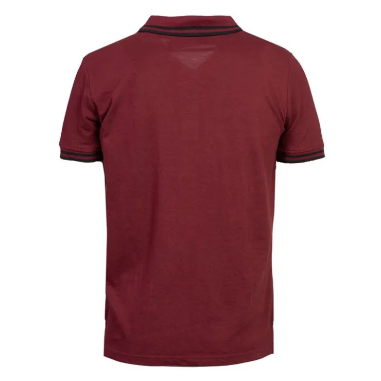CHEVIGNON Polo sherman logo coloré brodé avec boutons argentés Homme BORDEAUX Clearance