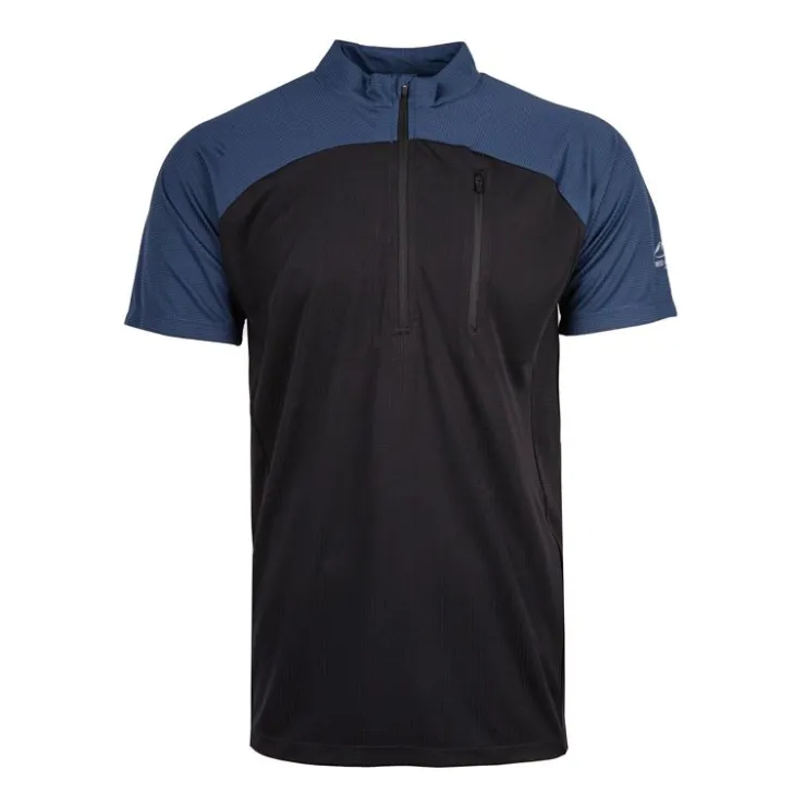 BEST MOUNTAIN Polo technique zip bi-couleur Homme BLEU FONCE Online