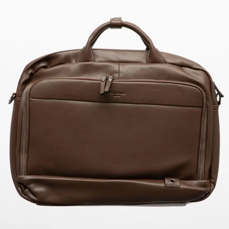 TORRENTE Porte document avec deux poches zippées extérieures 42x34x6cm Homme MARRON FONCE Outlet