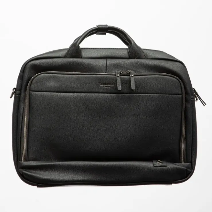 TORRENTE Porte document avec deux poches zippées extérieures 42x34x6cm Homme NOIR New