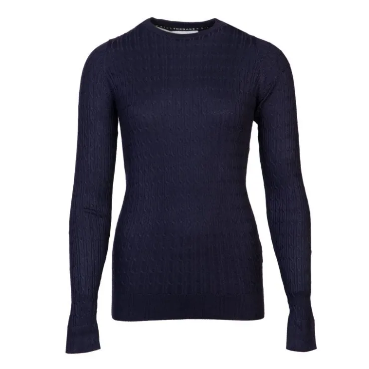 BILL TORNADE Pull col rond torsadé 18727 Femme BLEU FONCE