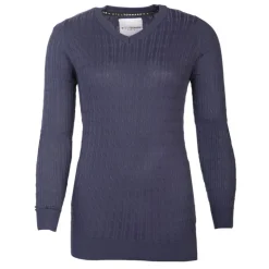 BILL TORNADE Pull col v torsadé 18734 Femme BLEU FONCE