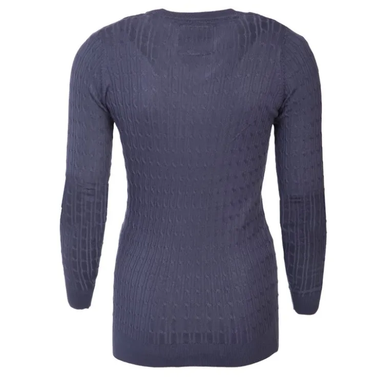 BILL TORNADE Pull col v torsadé 18734 Femme BLEU FONCE