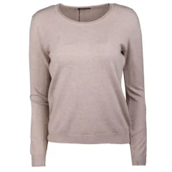 REAL CASHMERE Pull fine maille col rond 30% cachemire 080 Femme BEIGE Hot