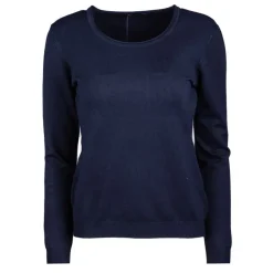 REAL CASHMERE Pull fine maille col rond 30% cachemire 080 Femme BLEU FONCE Hot