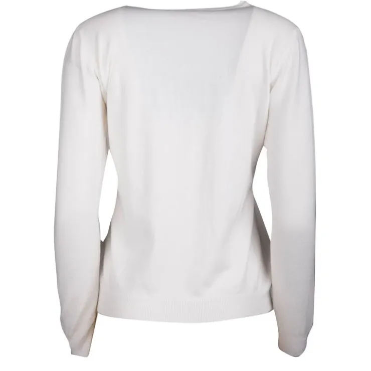 REAL CASHMERE Pull fine maille col rond 30% cachemire 080 Femme BLANC