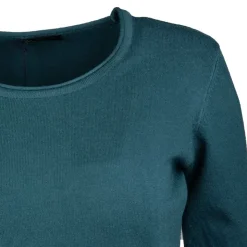 REAL CASHMERE Pull fine maille col rond 30% cachemire 080 Femme VERT FONCE