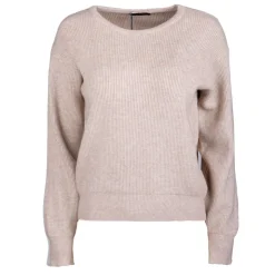 REAL CASHMERE Pull grosse maille col rond cachemire laine Femme BEIGE Sale