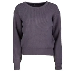 REAL CASHMERE Pull grosse maille col rond cachemire laine Femme GRIS FONCE Discount