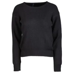 REAL CASHMERE Pull grosse maille col rond cachemire laine Femme NOIR Online