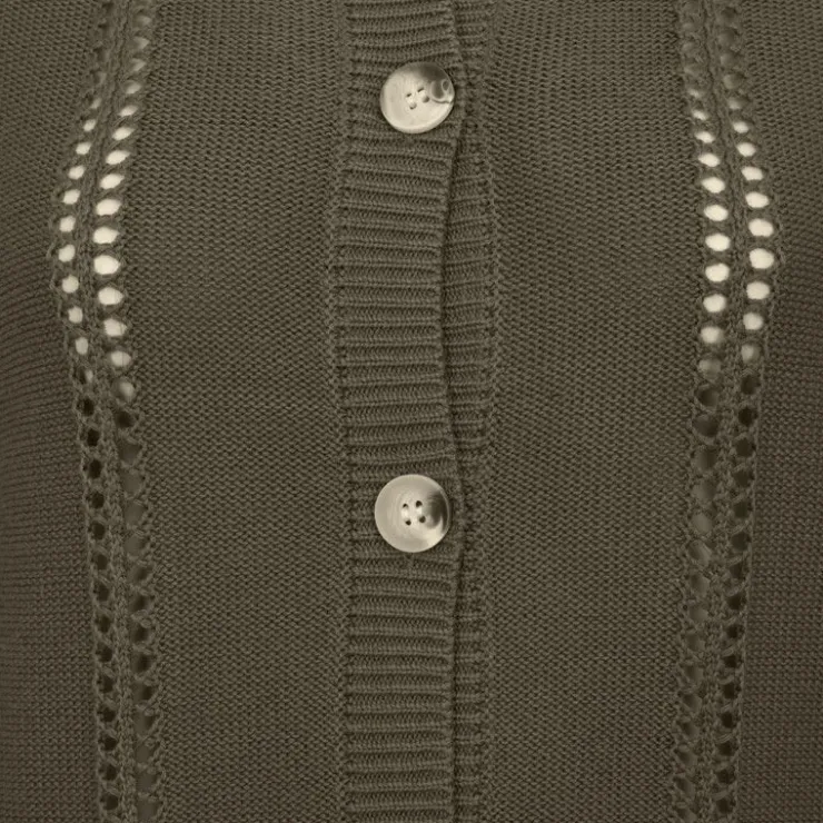 LA PETITE ETOILE Pull ajouré avec boutons milada Femme KAKI Discount