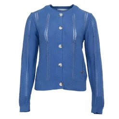 LA PETITE ETOILE Pull ajouré avec boutons kaki milada Femme BLEU