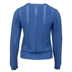 LA PETITE ETOILE Pull ajouré avec boutons kaki milada Femme BLEU