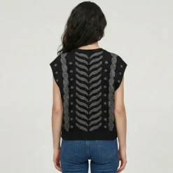 LES TROPEZIENNES PAR M.BELARBI Pull astrakan femme NOIR Best