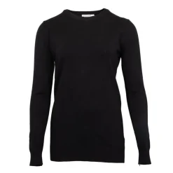 ELEVEN PARIS Pull basique maille fine col rond Mixte NOIR Clearance