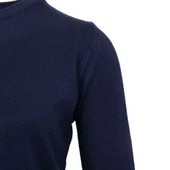 ELEVEN PARIS Pull basique maille fine col rond Mixte BLEU FONCE Online